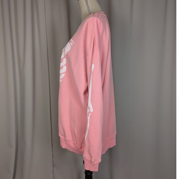Wildfox Inside Out Baggy Beach Sweatshirt Pink and White Size M - Picture 13 of 15